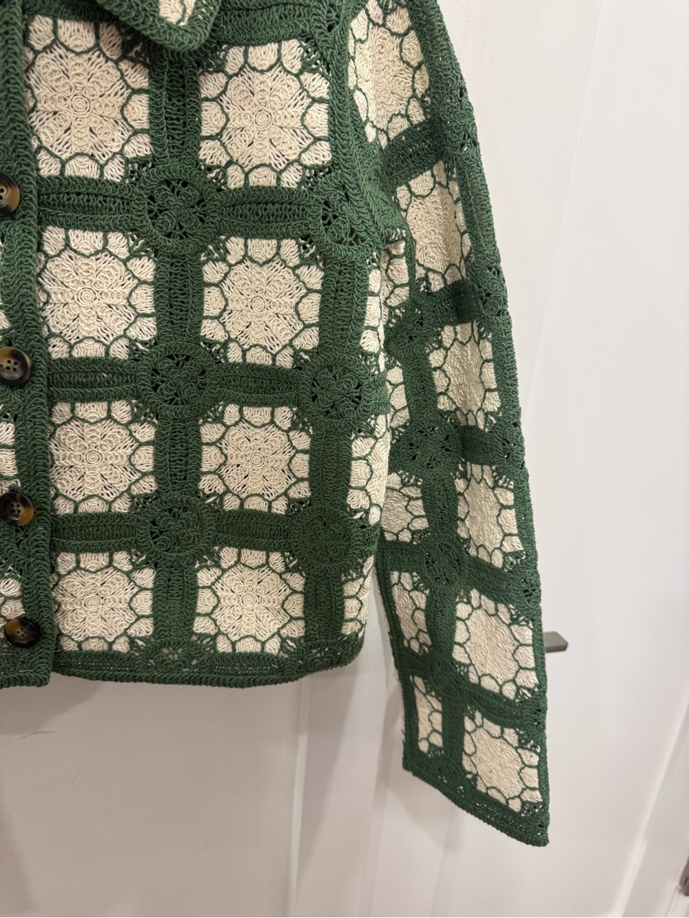 Boden Green and Cream Crochet Jacket - Picture 5 of 7